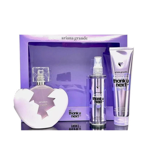 ARIANA GRANDE THANK YOU NEXT 2.0 3.4OZ EDP + BODY MIST + BODY SOUFFLE