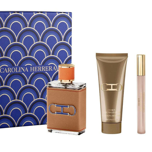CH MEN INSIGNIA LEATHER 3PCS SET 3.4OZ EDP + 10ML + AFTERSHAVE