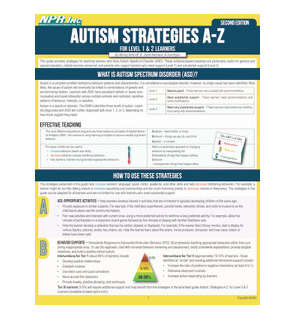 Autism Strategies A-Z for Level 1 & 2 Learners