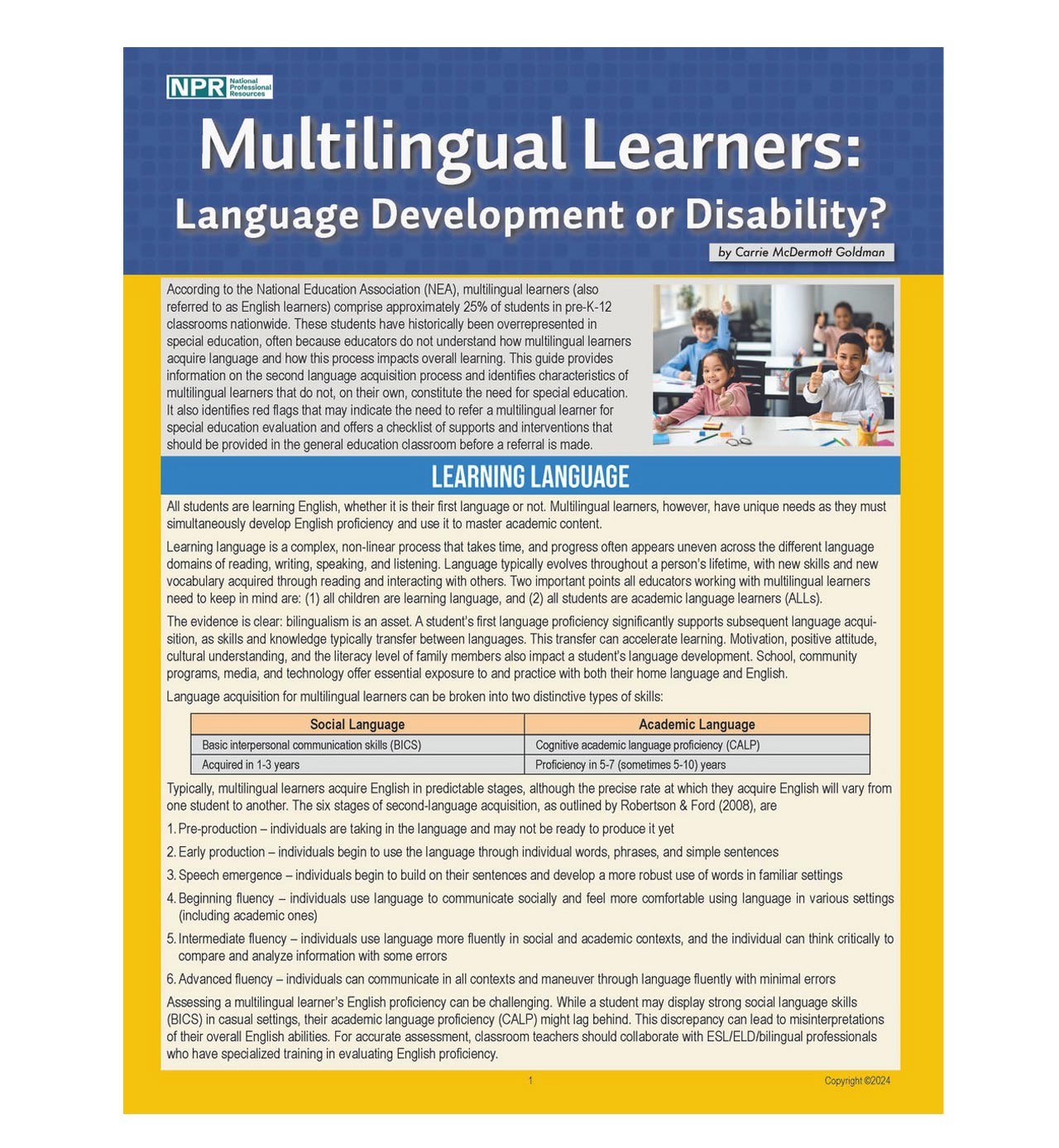 Multilingual Learners: Language Development or Disability