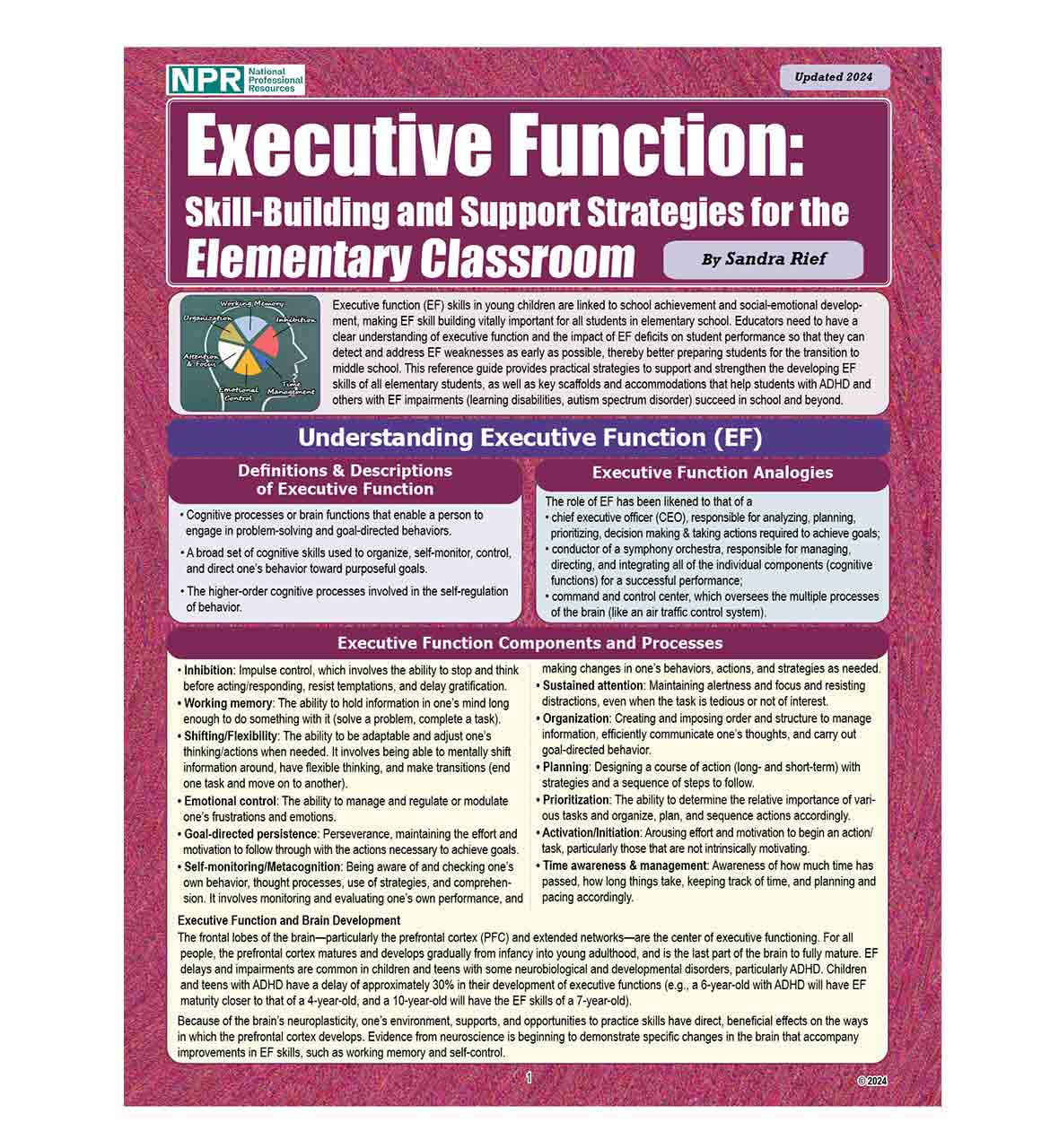 Executive Function: Skill-Building Support Strategies for the Elementary Classroom