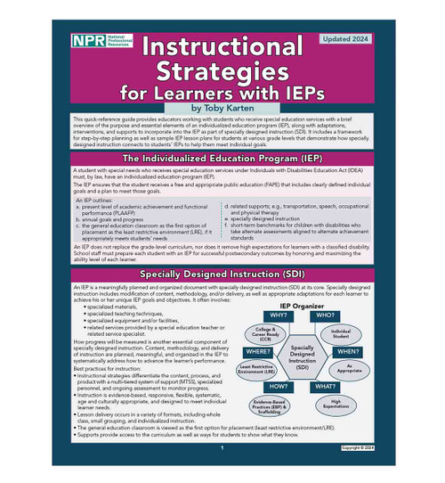 Instructional Strategies for Learners with IEPs