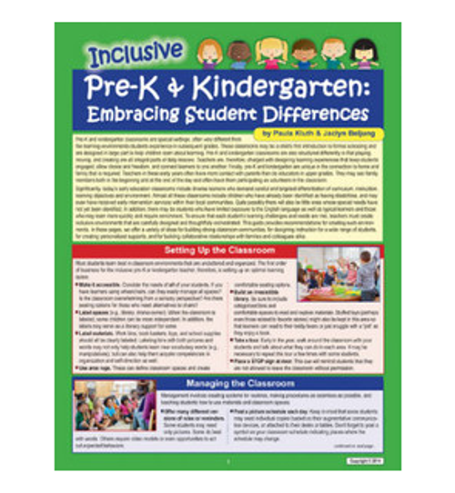 Inclusive Pre-K & Kindergarten: