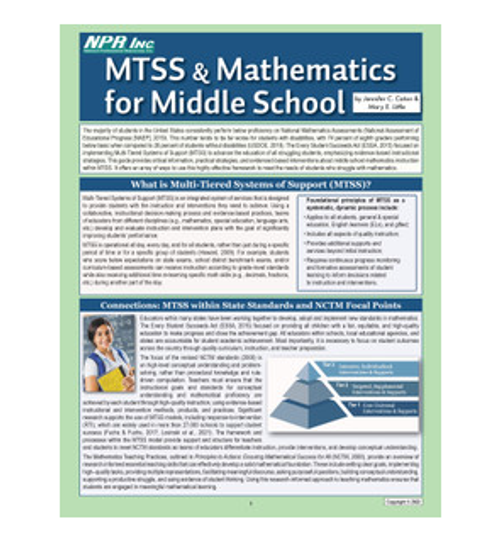 MTSS & Mathematics for Middle School