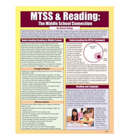 MTSS & Reading: The Middle School Connection