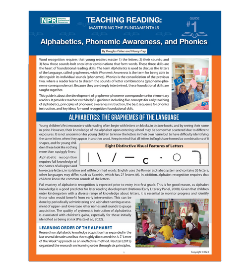 Teaching Reading: Mastering the Fundamentals – Alphabetics, Phonics & Phonemic Awareness (Guide #1)
