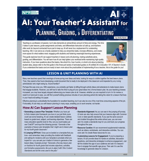 AI: Your Teacher’s Assistant for Planning, Grading, and Differentiating