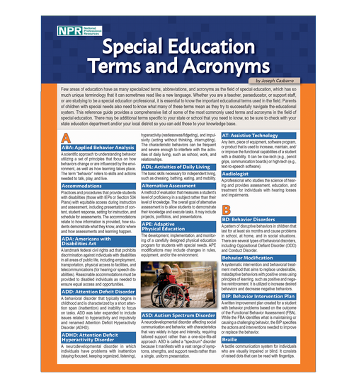 Special Education Terms and Acronyms