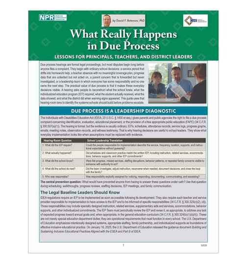What Really Happens in Due Process: Lessons for Principals, Teachers, and District Leaders