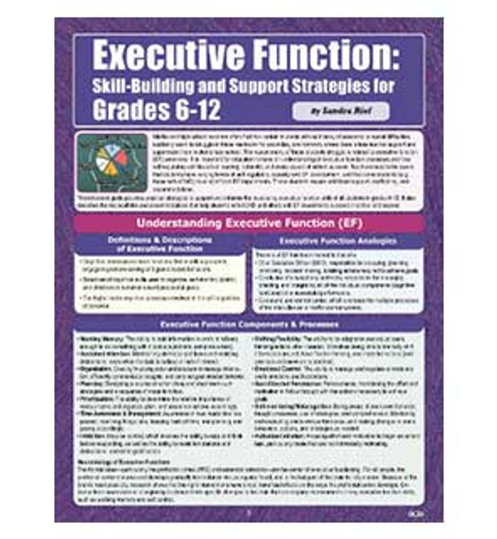 Executive Function: Skill Building and Support Strategies, Grades 6-12, cover