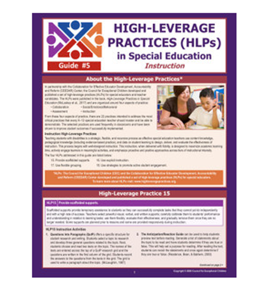 High-Leverage Practices (HLPs) in Special Education: Guide #5 - Instruction