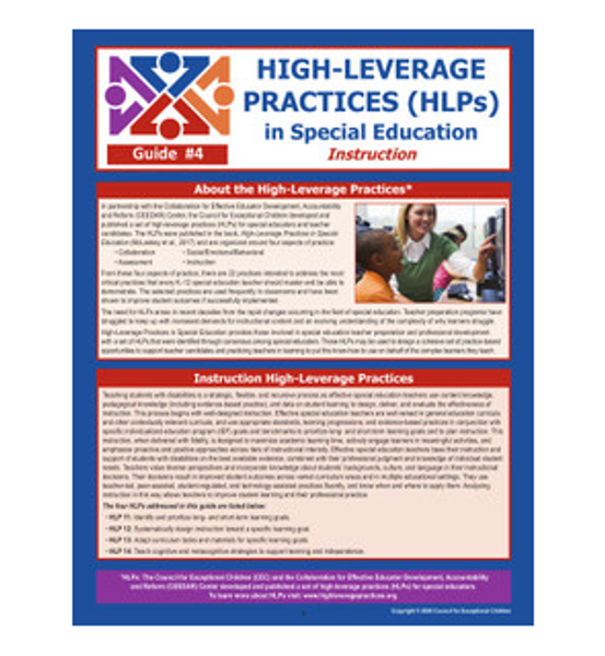 High-Leverage Practices (HLPs) in Special Education: Guide #4 - Instruction