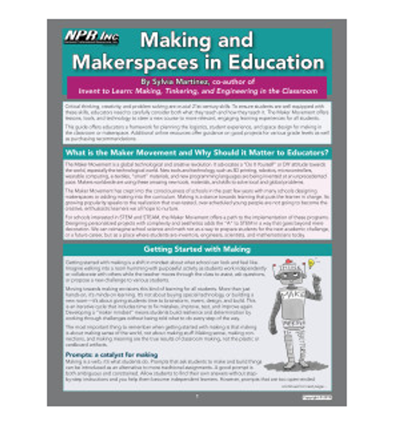 Making and Makerspaces in Education