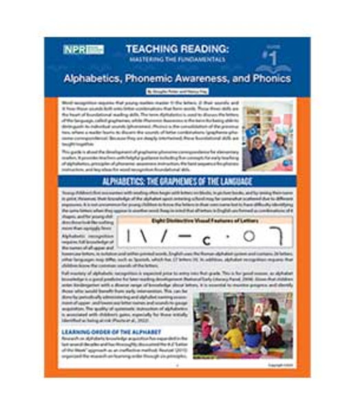 Teaching Reading: Mastering the Fundamentals – Alphabetics, Phonics & Phonemic Awareness (Guide #1)