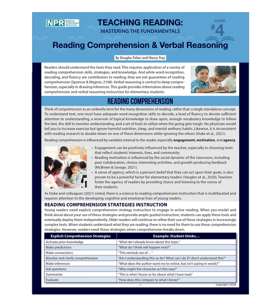 Teaching Reading: Mastering the Fundamentals – Comprehension & Verbal Reasoning(Guide #4)