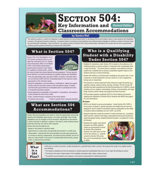 CUSTOM - ATTENDANCE USA ONLY - Section 504: Key Information and Classroom Accommodations (2nd Edition) - ATTENDANCE USA CUSTOM - ATTENDANCE USA ONLY - Section 504: Key Information and Classroom Accommodations (2nd Edition) - ATTENDANCE USA