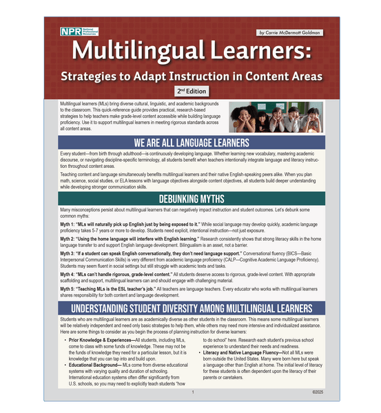 Multilingual Learners: Strategies to Adapt Instruction in Content Areas
