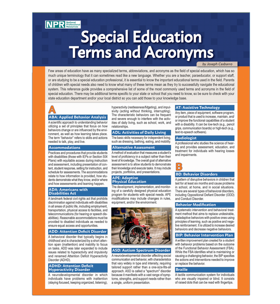Special Education Terms and Acronyms