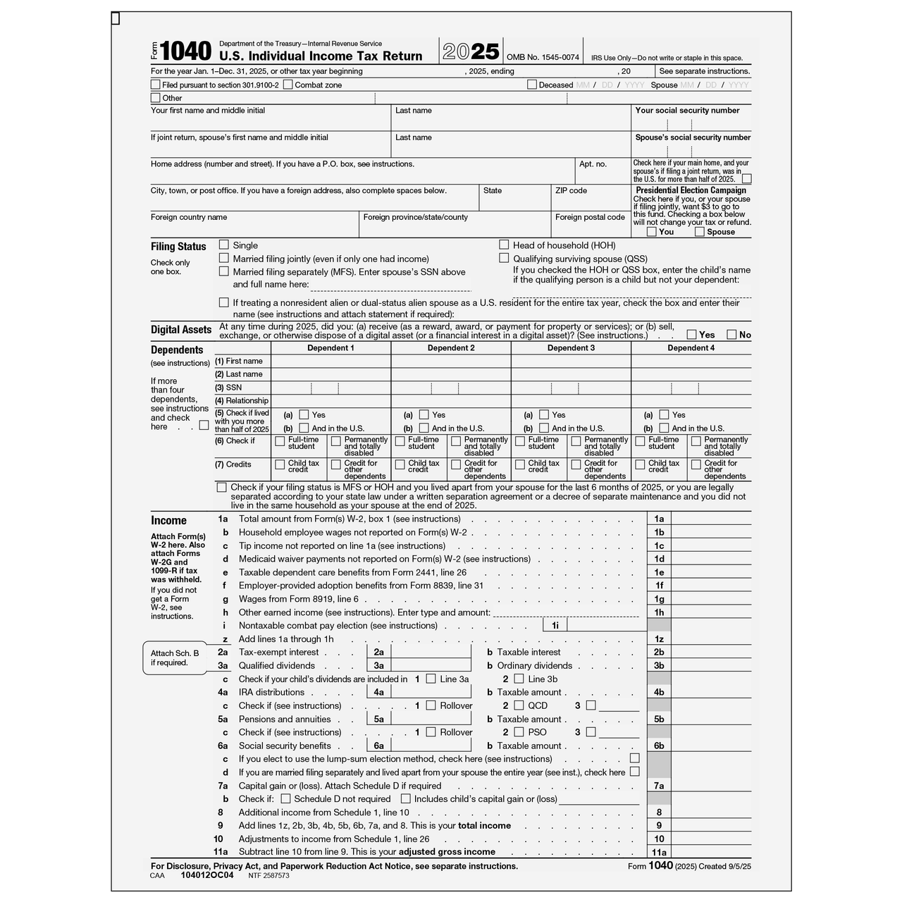 104012OC04 - Form 1040 Official U.S. Individual Income Tax Return