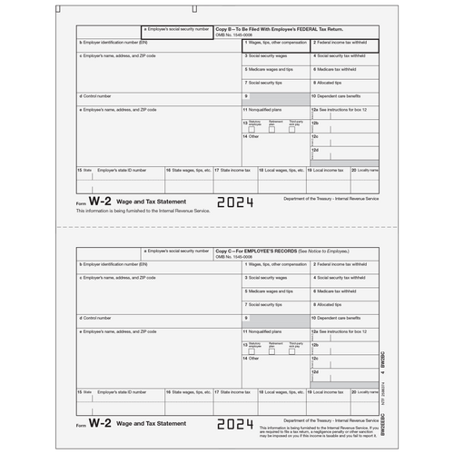 BW2EEBC05 - Form W-2 Employee Federal and Record Copies B/C