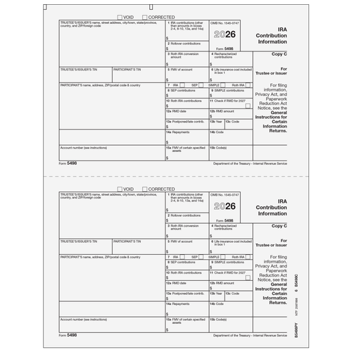 B5498PY05 - Form 5498 IRA Contribution Information Copy C Trustee/Issuer
