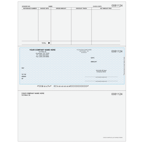 L81124 - Accounts Payable Middle Business Check