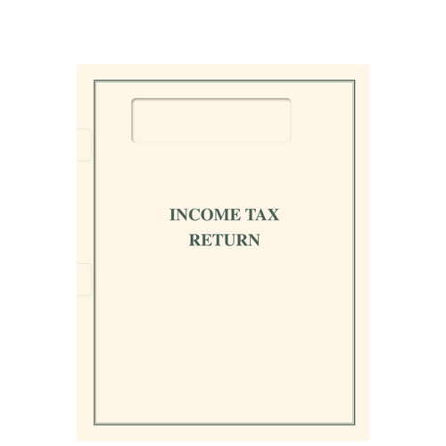 TABFLDO10 - Side Staple Income Tax Return Folder with Single Window