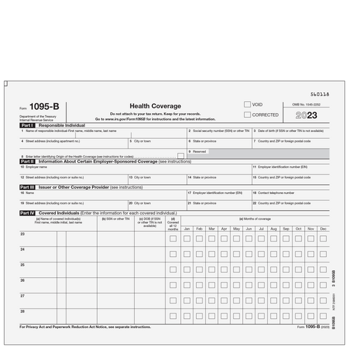 B1095B05 - Form 1095-B - Health Coverage