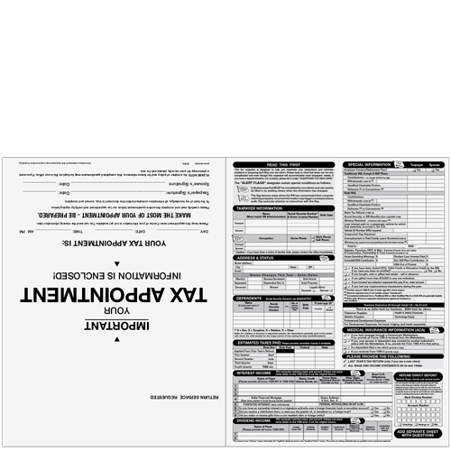 A010GF - 1040 Appointment Organizer with Prescheduled Appointment (Flat)