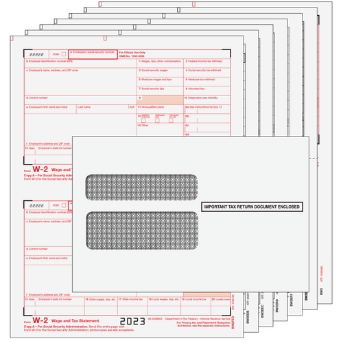 W2TRD6E10 - Preprinted W-2 Form 6-part Kit (with Moisture Seal Envelopes) - 10 quantity