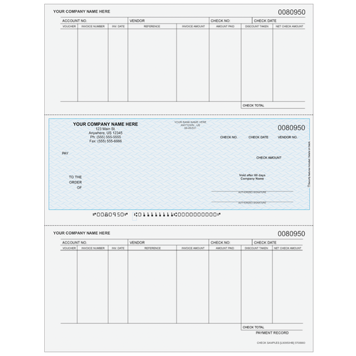 L80950 - Accounts Payable Middle Business Check
