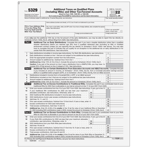 53291204 - Form 5329 Additional Taxes on Qualified Plans (Page 1 & 2)