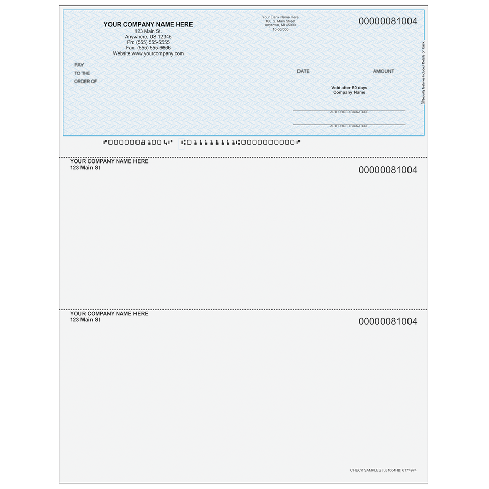 L80971P - Multi-Purpose Top Business Check (with Extra Perf ...