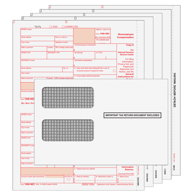 NEC4E10 - 1099-NEC Preprinted 4-Part Kit (with Moisture Seal