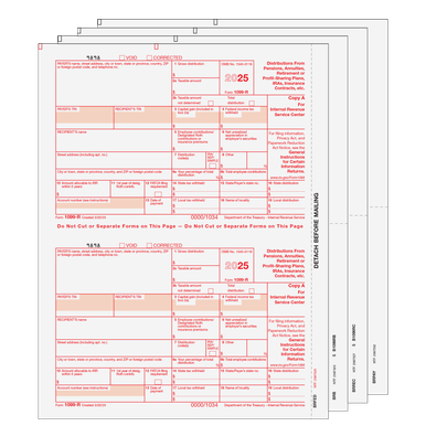 RS405 - 1099-R Distributions From Pensions, etc. - 4-part set ...