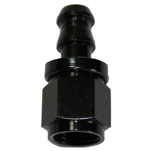 -6 AN Black Straight Push-On Hose End Barb Fitting