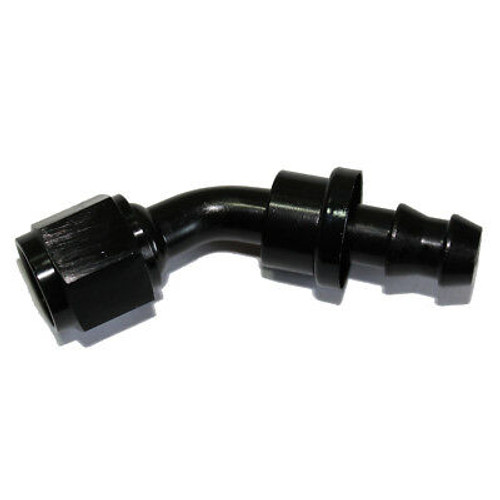 -6 AN Black 45 degree Push-On Hose End Barb Fitting Fuel Line Oil 6AN AN6 3/8