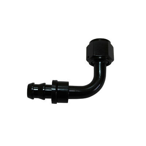 -8 AN Black 90 degree Push-On Hose End Barb Fitting