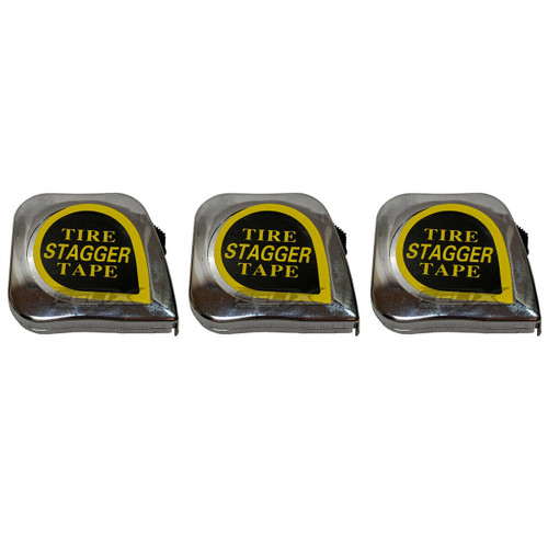 (3 Pack) 10' Racing Tire Stagger Tape Measure Magnetic Back Chrome Plated Race