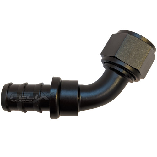 -8 AN Black 60 degree Push Lock Hose End Barb Fitting Fuel Line Oil 8AN AN8 1/2