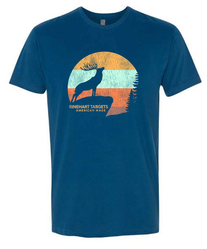 T-Shirt - Rinehart Distressed Elk in Blue T-Shirt - Rinehart Distressed Elk in Blue