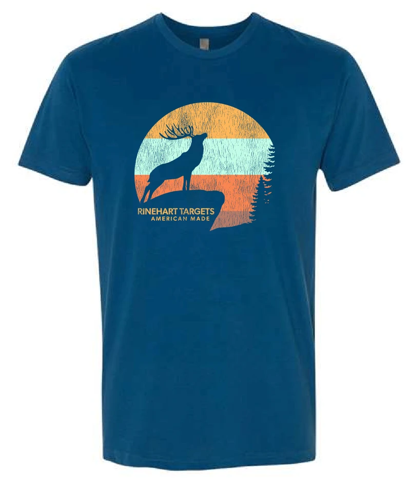T-Shirt - Rinehart Distressed Elk in Blue