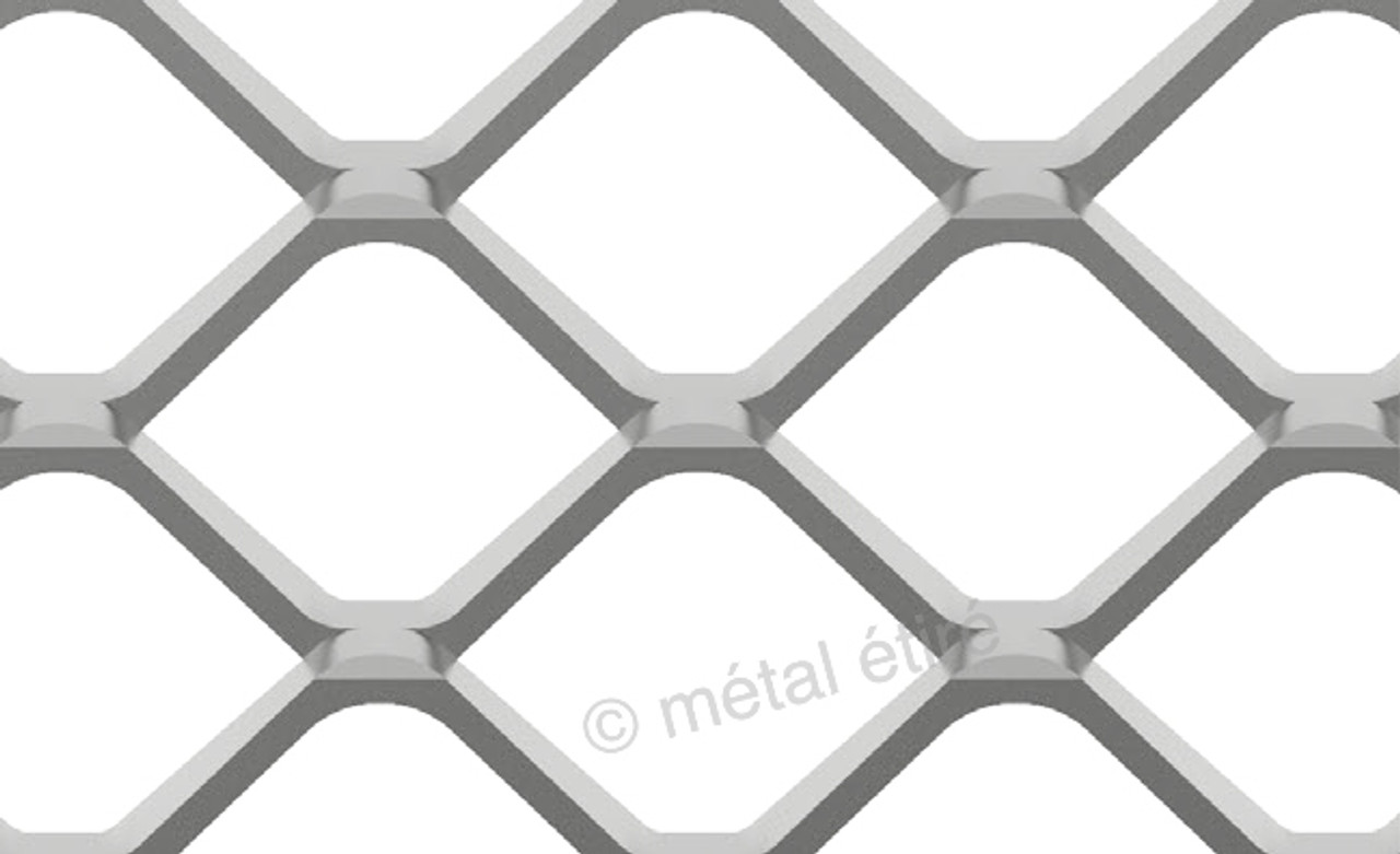 Grille métal déployé acier brut - mailles 10 x 5.5 mm - 1000 x 500