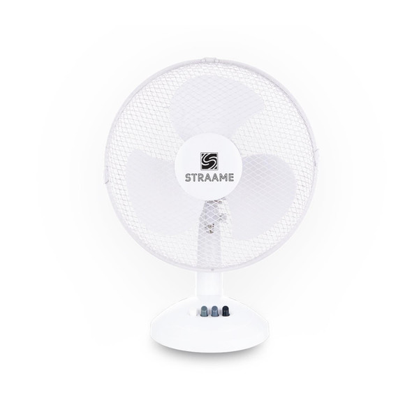 12 inch Desk Fan Adjustable Indoor Electric 3 Speed Options White 12 inch Desk Fan Adjustable Indoor Electric 3 Speed Options White