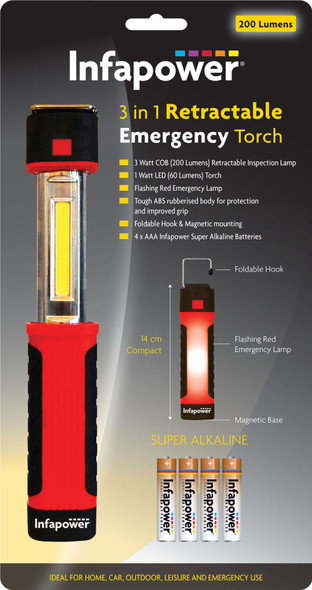 3 in 1 Retractable Emergency Torch