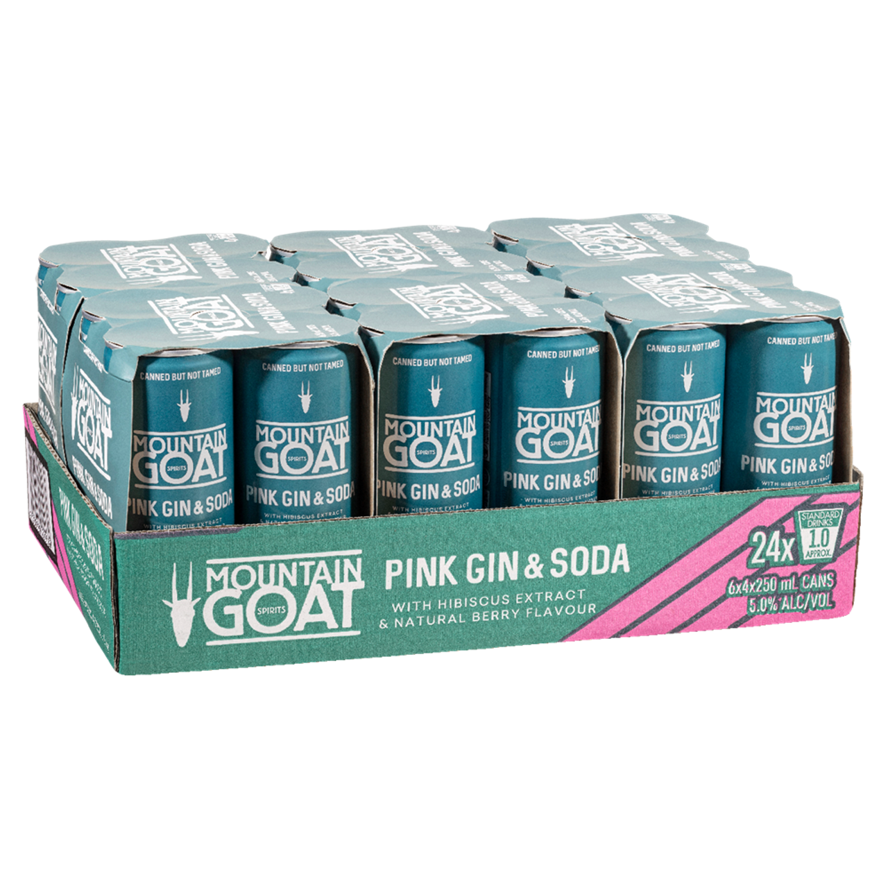 Mountain Goat Pink Gin & Soda 275mL Cans 24 Pack Club Connect