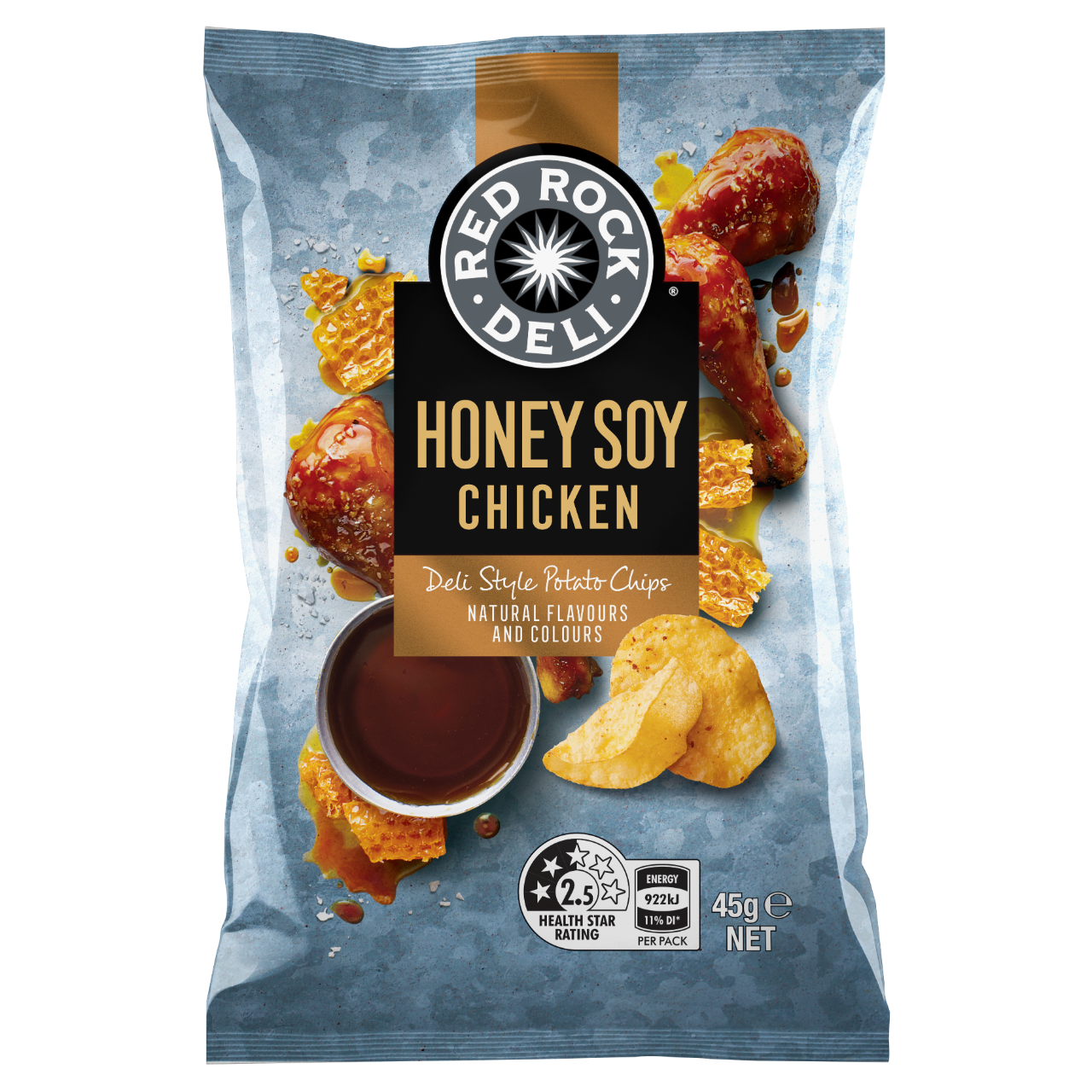 Red Rock Deli Honey Soy Chicken Chips 18 x 45g Bags Club Connect