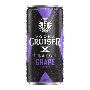 Vodka Cruiser Grape 10% 200mL Cans 24 Pack