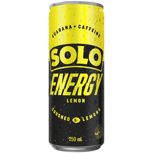 SOLO Energy Lemon 250ml Cans 24 Pack  SOLO Energy Lemon 250ml Cans 24 Pack