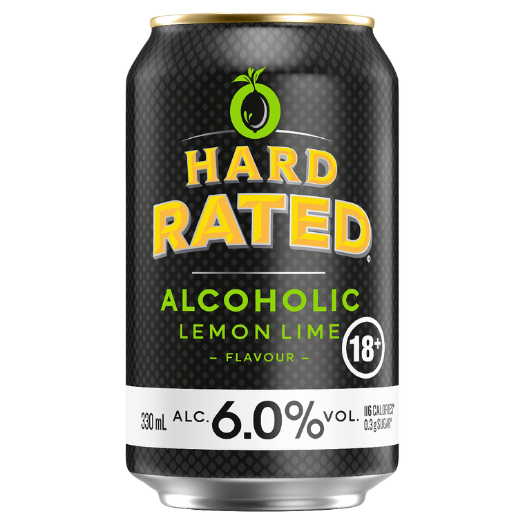 Hard Rated Lemon Lime 6.0% 375mL Cans 24 Pack